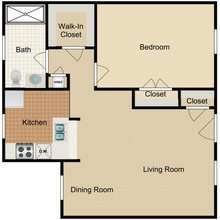 1 Bedroom 1 Bath Apartment with 603 Square Feet... 141 floor plan